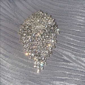Elegant Silver Crystal Brooch
